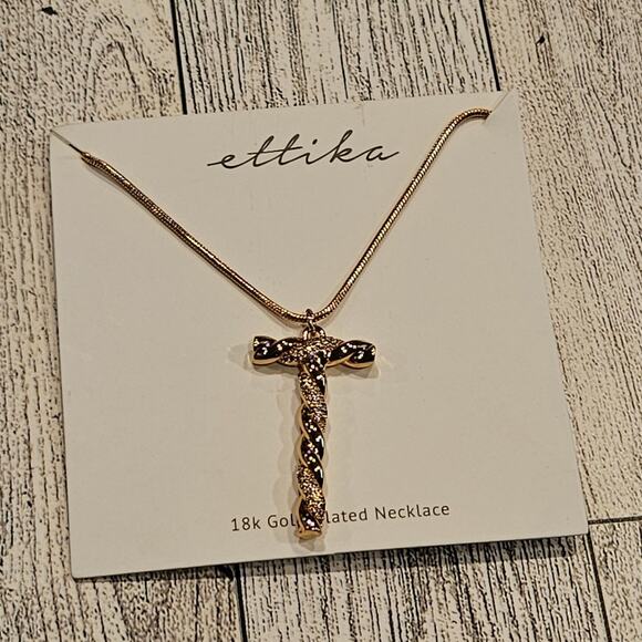 Ettika Women's 18K Gold-plated & Cubic Zirconia Initial T Pendant Necklace - Picture 1 of 6